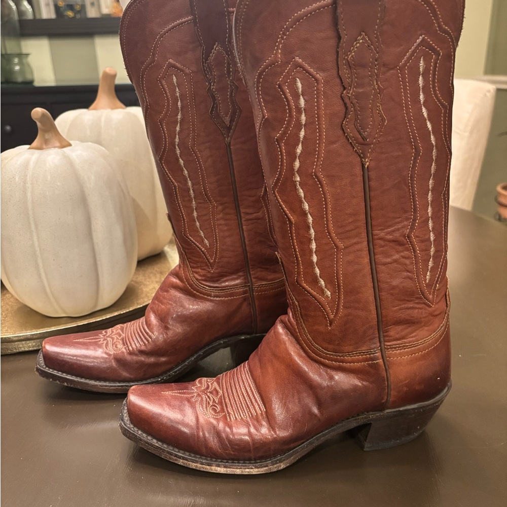 Lucchese Brown Heeled Boots - Picture 11 of 16